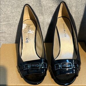 Bandolino Black Peep-Toe Heels